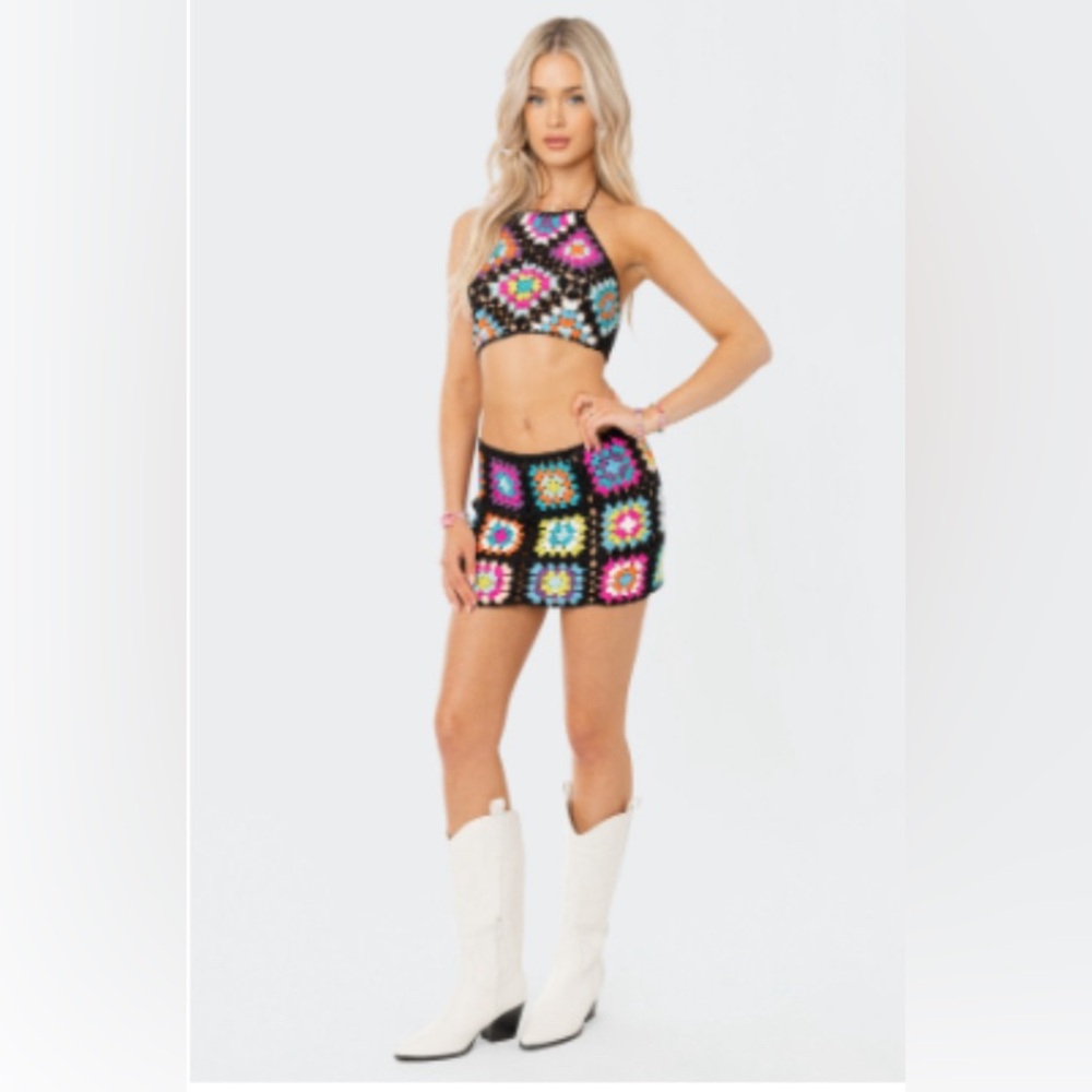 Edikted Crochet Skirt Set